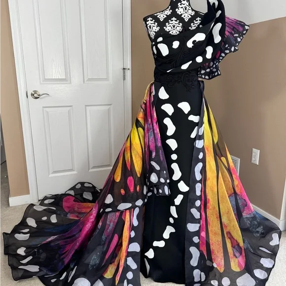 Fouad Sarkis 2381 Butterfly Gown - Picture 1 of 11